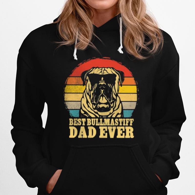Best Bullmastiff Dad Ever Sunset Retro Hoodie