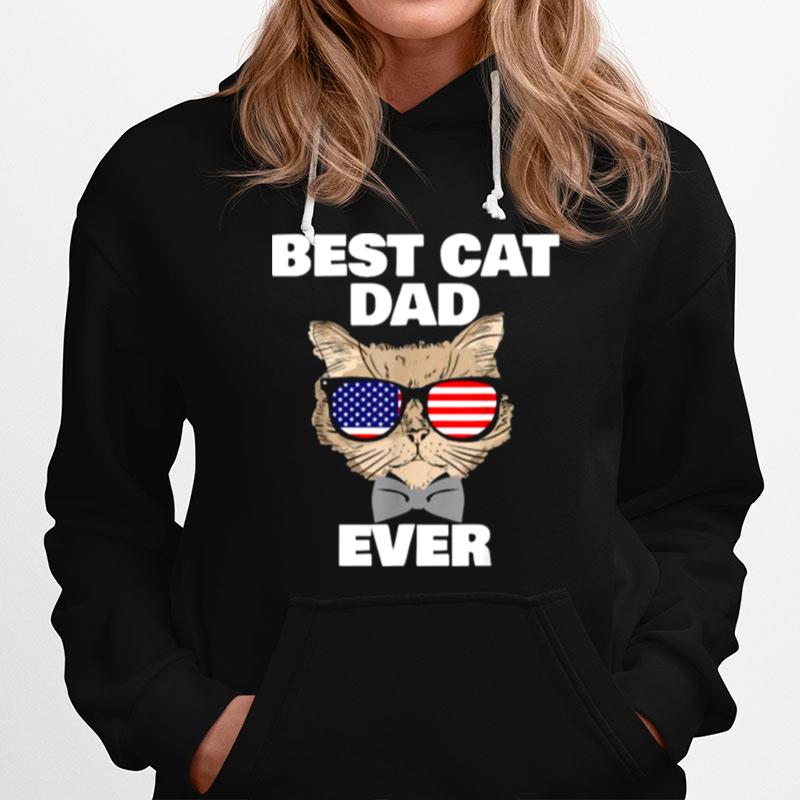 Best Cat Dad Fathers Day Men Daddy Papa Cat With Sunglasses Hoodie