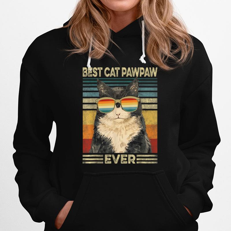 Best Cat Pawpaw Ever Retro Vintage Cat Dad Father Day T B09Zl1Cmz1 Hoodie