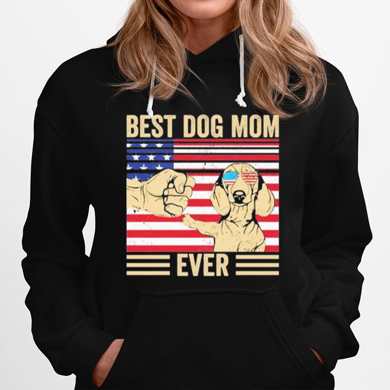 Best Dog Mom Ever America Flag Hoodie