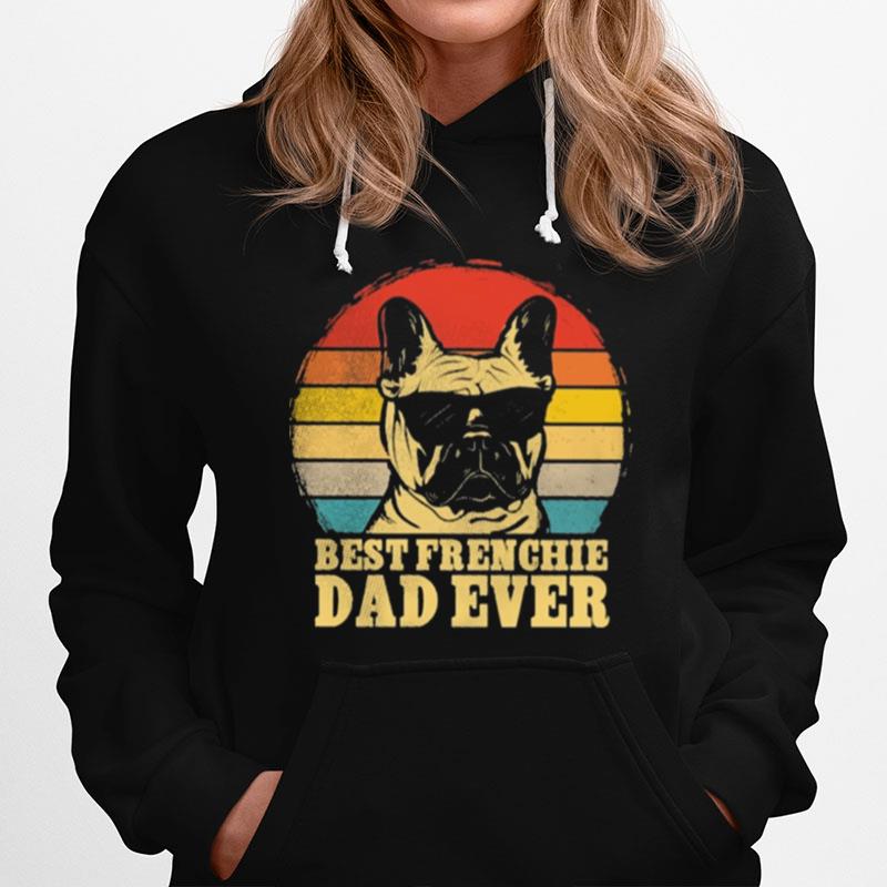 Best Frenchie Dad Ever Sunset Retro Hoodie