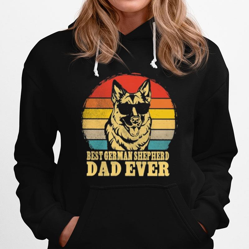 Best German Shepherd Dad Ever Sunset Retro T-Shirt