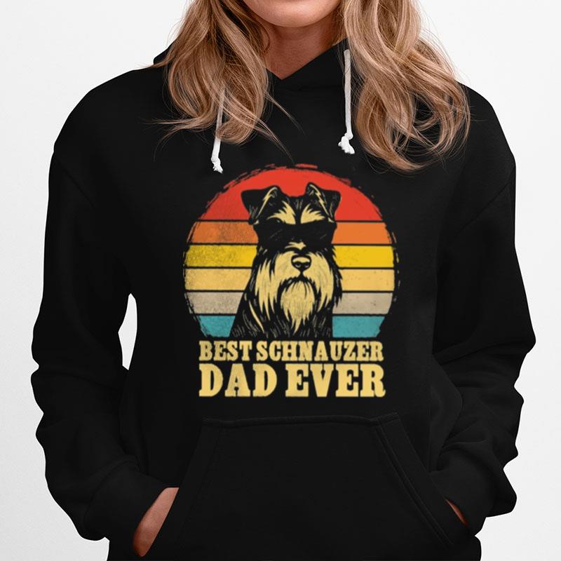 Best Schnauzer Dad Ever Sunset Retro Hoodie