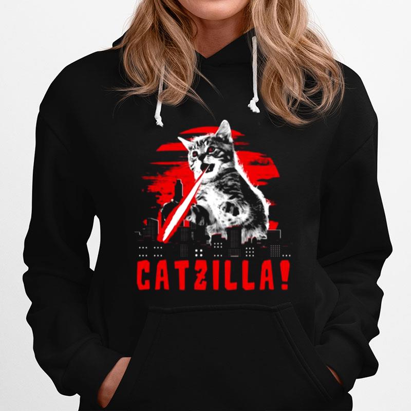 Beware Catzilla Laser Cat Lover Hoodie