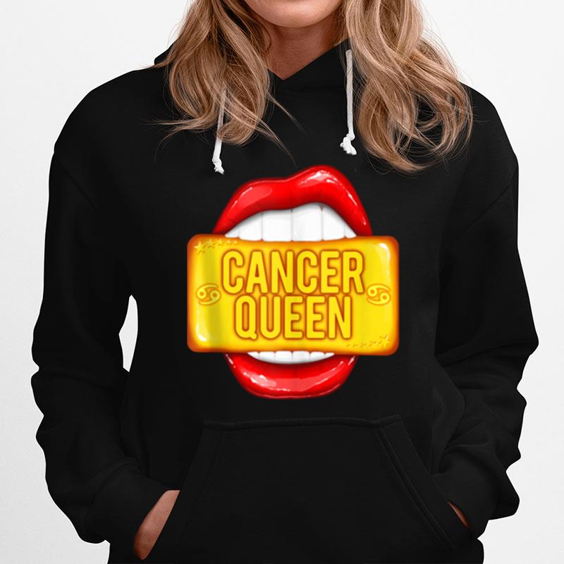 Big Cancer Queen Red Lips Zodiac Cancer T-Shirt