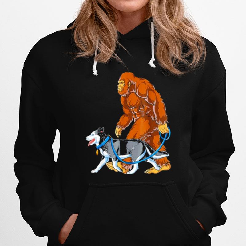 Bigfoot Dog Walk Siberian Husky Hoodie