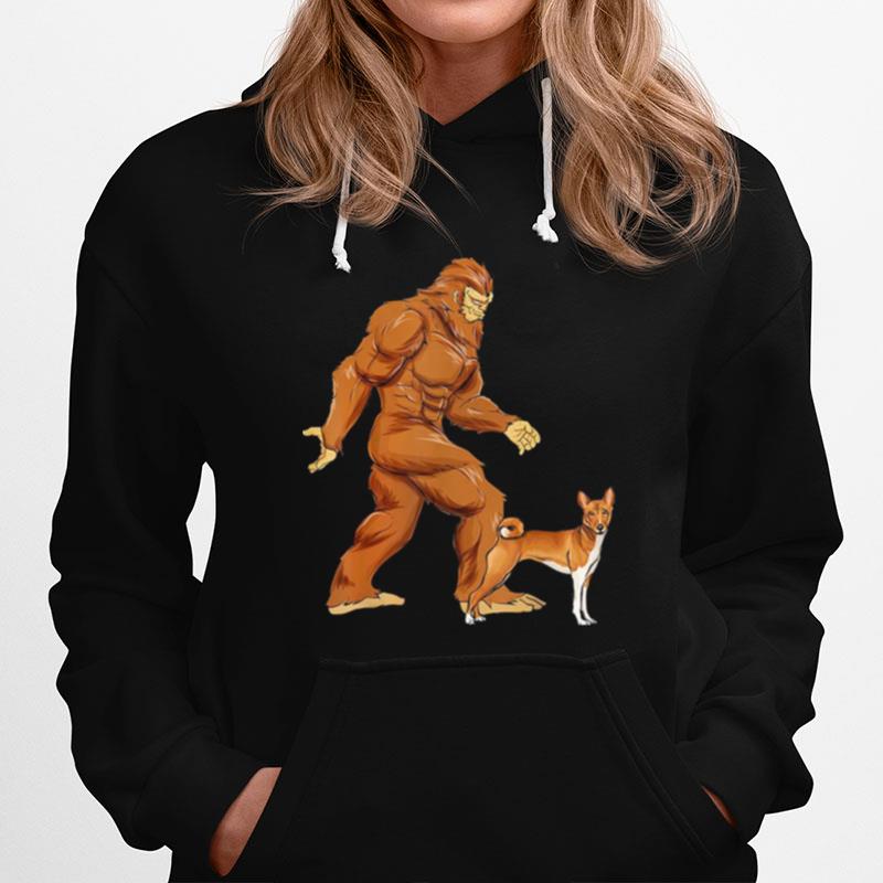 Bigfoot Walking Basenji Classic Hoodie