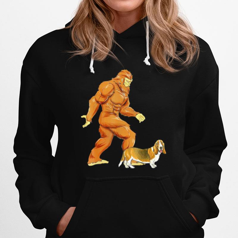 Bigfoot Walking Basset Hound Classic Hoodie