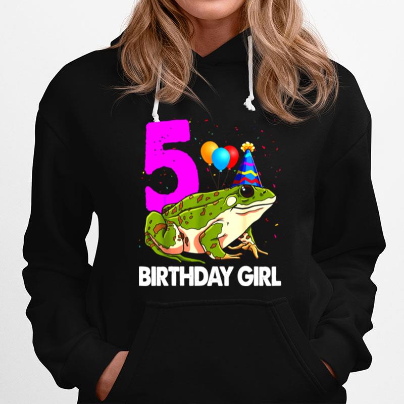 Birthday Girl 5 Frog Toodlers Frog Love Hoodie