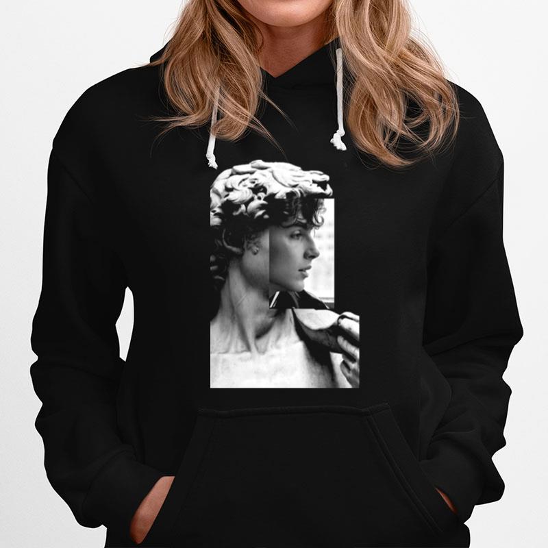 Blach And White Statut Of David Saint Timothee Chalamet Hoodie