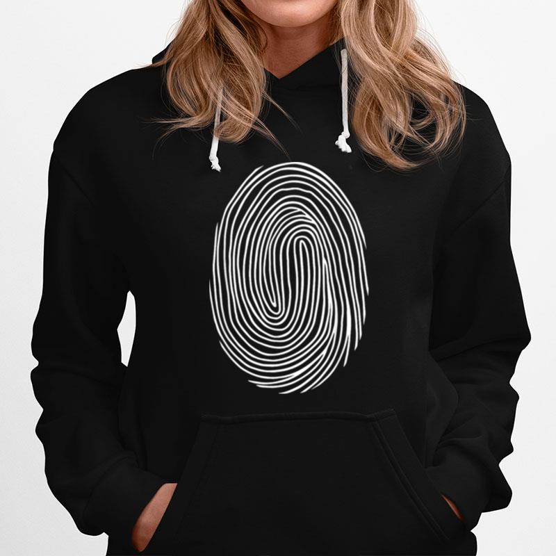 Black And White Abstract Fingerprint. Modern Lines Hoodie