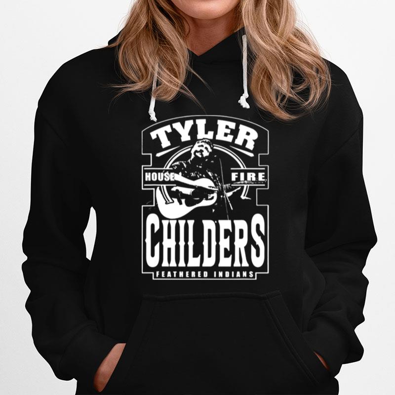 Black And White Art Tyler Childers Feathered Indians Hoodie
