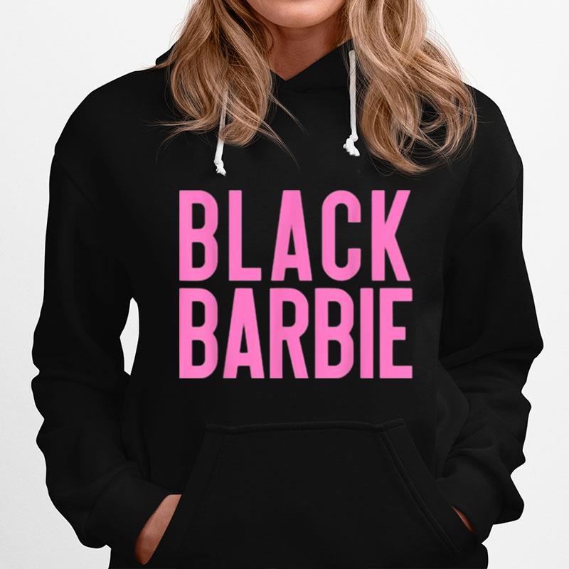 Black Barbie Pink Text Hoodie