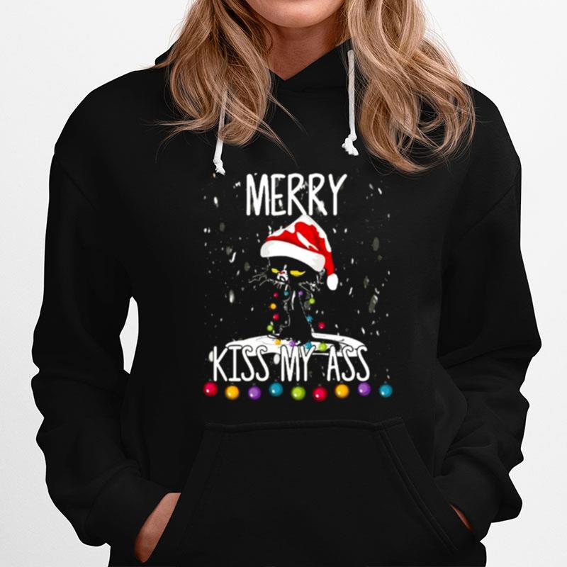 Black Cat Christmas Lights Hoodie