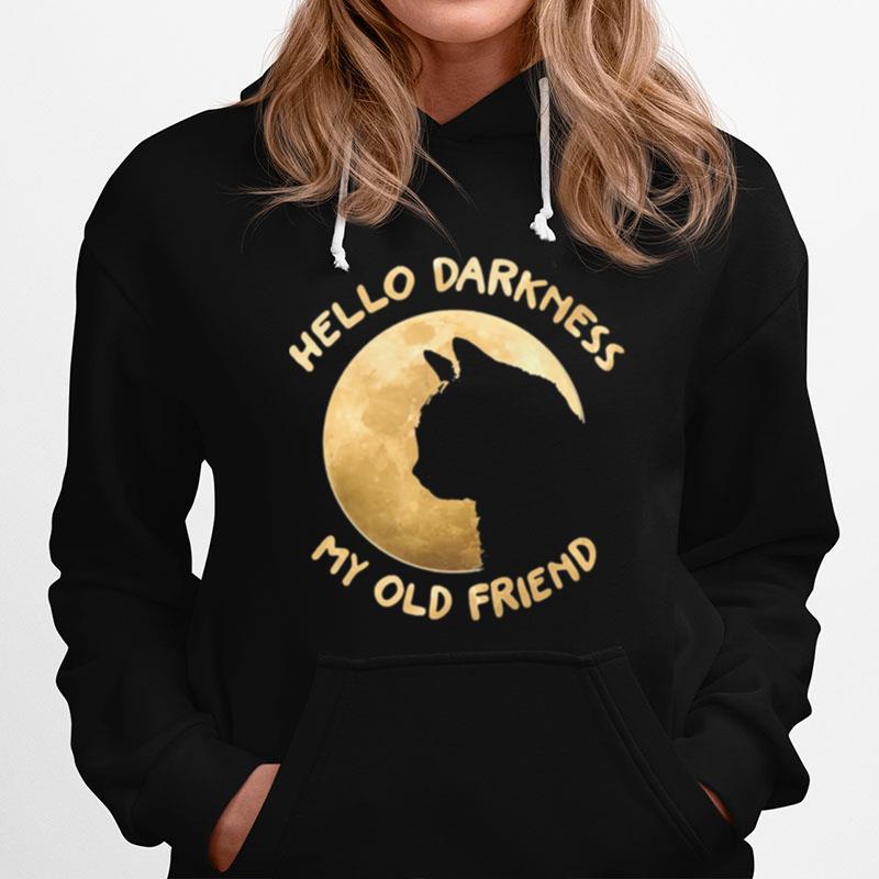 Black Cat Hello Darkness My Old Friend Hoodie