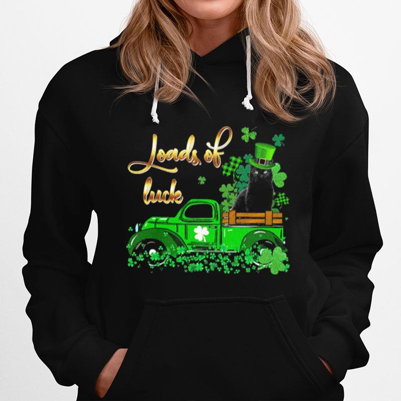 Black Cat Loads Of Luck St Patricks Day Hoodie