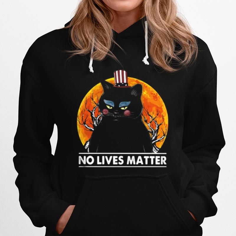 Black Cat No Lives Matter Sunset Hoodie