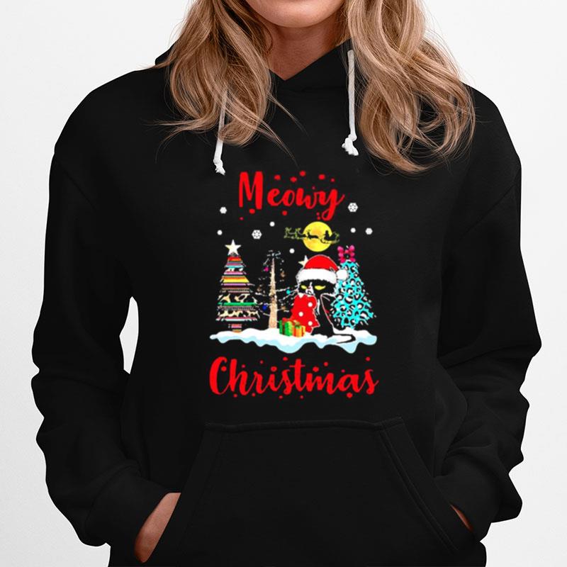 Black Cat Santa Meowy Christmas Hoodie