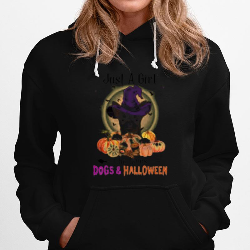 Black Chihuahua Just A Girl Who Loves Dogs And Halloween Hoodie