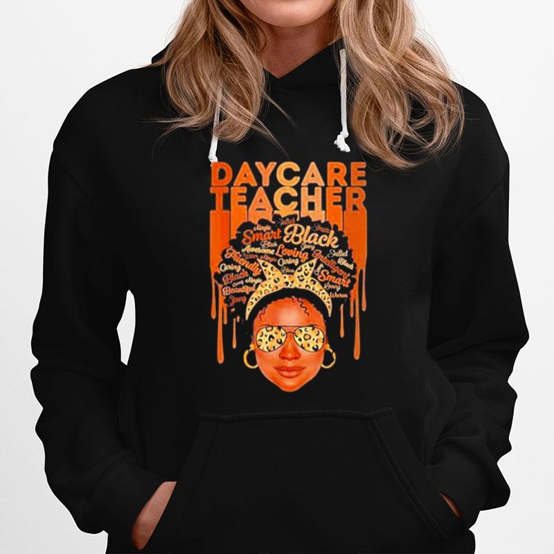 Black Daycare Teacher Love Melanin Leopard Glasses Hoodie