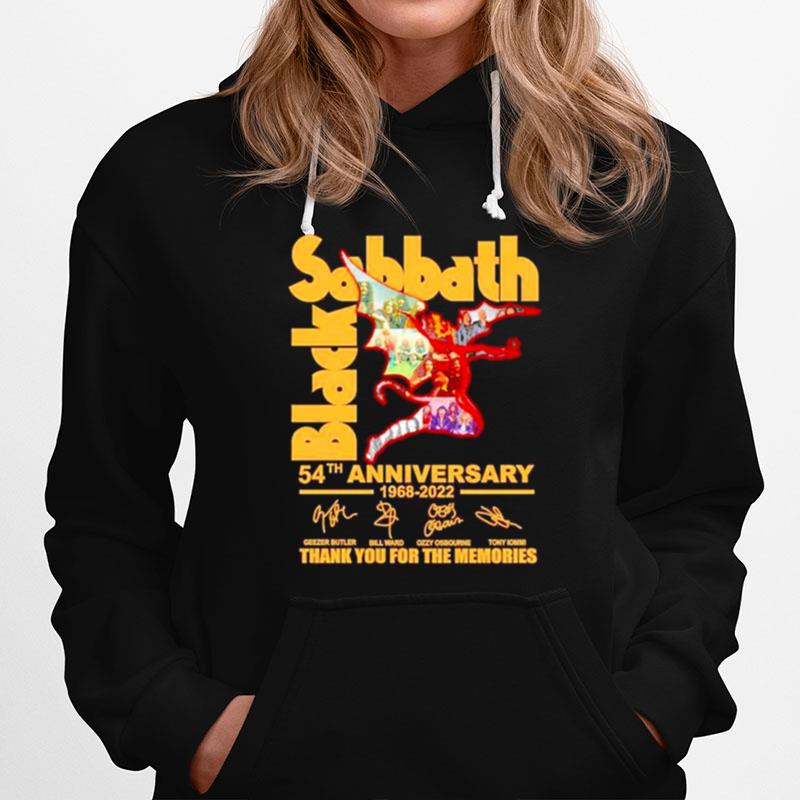 Black Sabbath 54Th Anniversary 1968 2022 Signatures Thank You For The Memories Hoodie