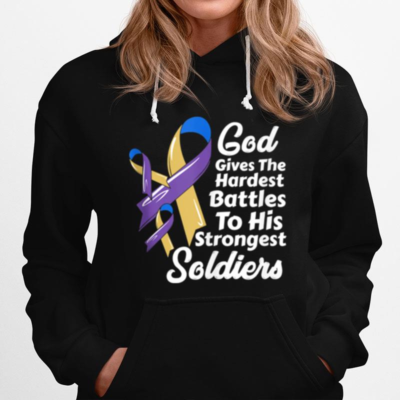 Bladder Cancer Awareness Ribbon Chemo Faith Soldiers God Hoodie
