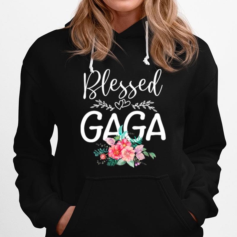 Blessed Gaga Floral Mothers Day Mom Grandma Hoodie
