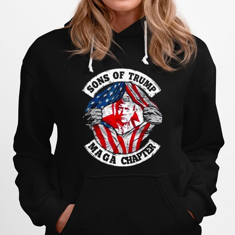 Blood Inside Sons Of Trump Maga Chapter 2024 Usa Distressed Flag Hoodie