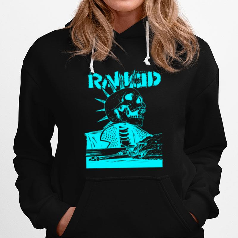 Blue Neon Rock Art Rancid Band Hoodie