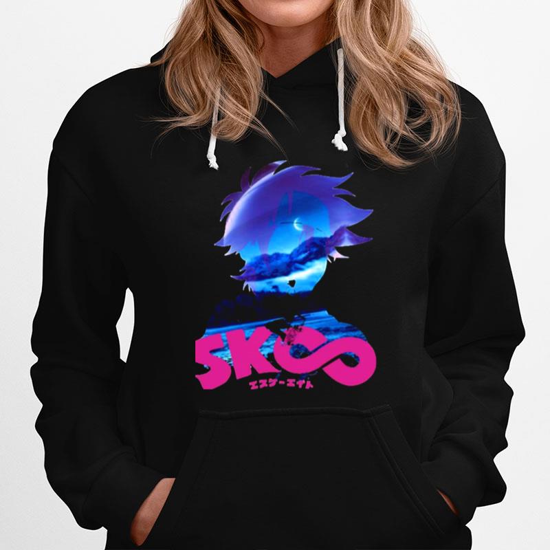 Blue Pink Graphic Hasegawa Langa Sk8 The Infinity Hoodie