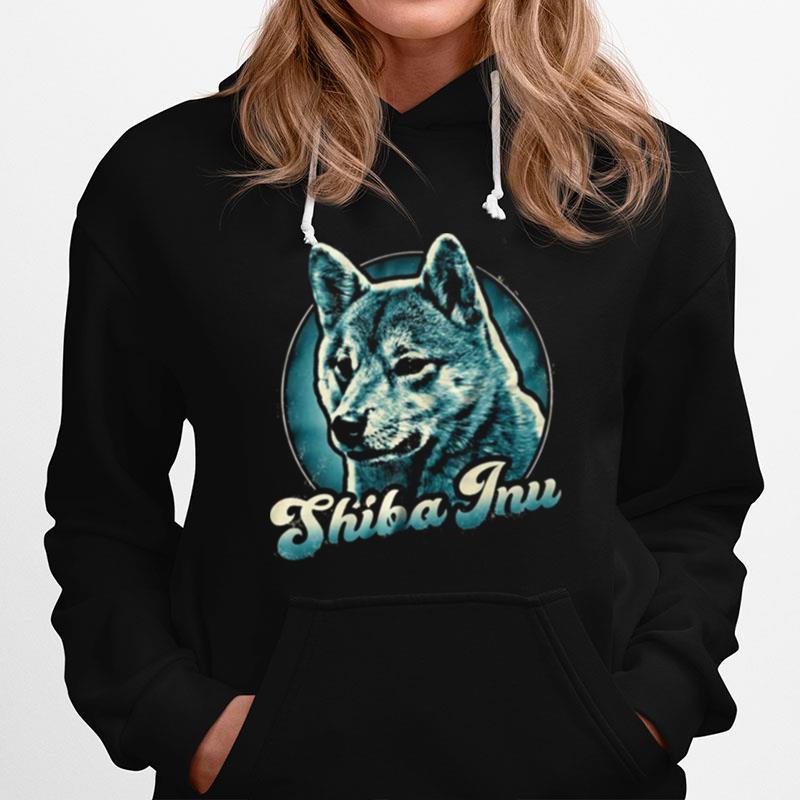 Blue Vintage Color Shiba Inu Hoodie