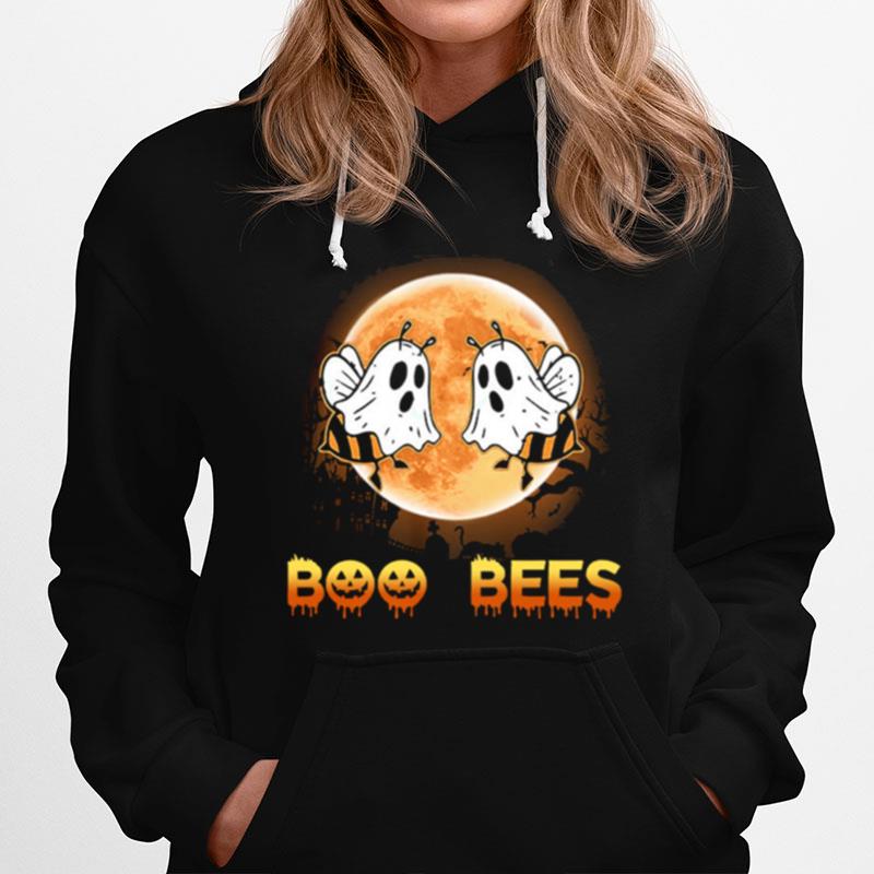 Boo Bees Ghost Moon Halloween Hoodie