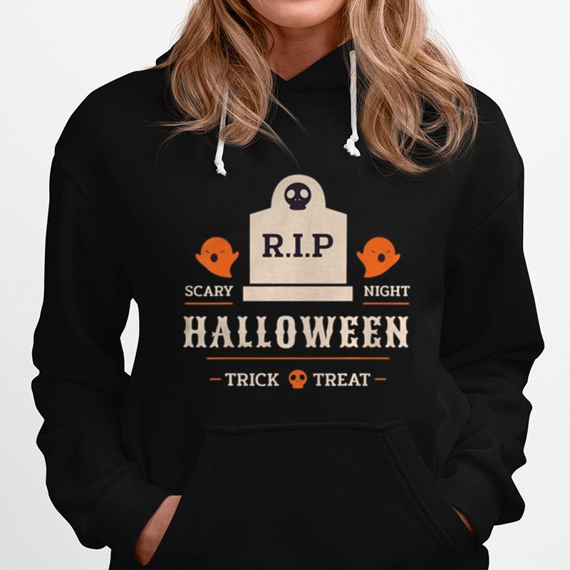Boo Happy Halloween With Scary Rip Costume Trick Or Treat. Hoodie