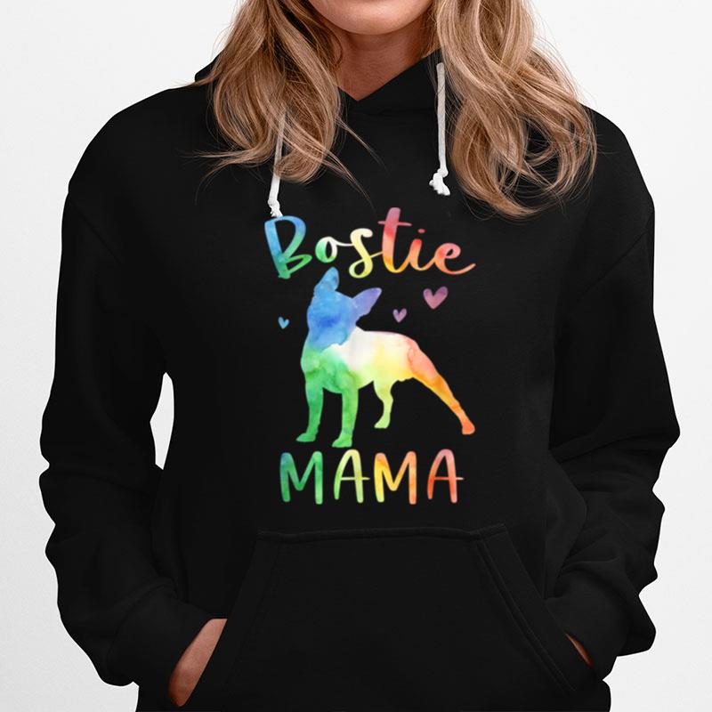 Bostie Mama Colorful Boston Terrier Dog Mom T-Shirt