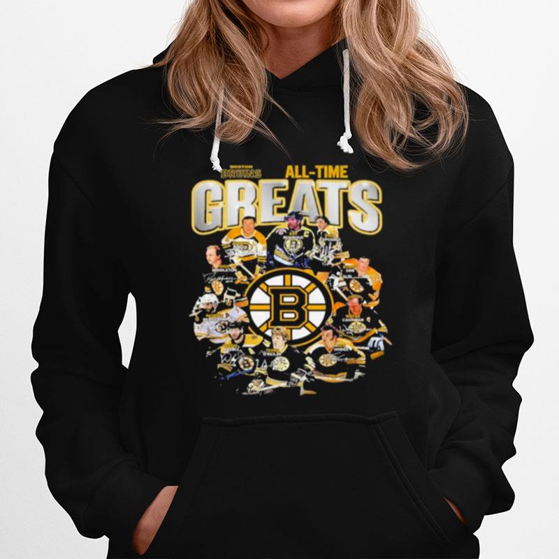 Boston Bruins All Time Greats Signatures Hoodie