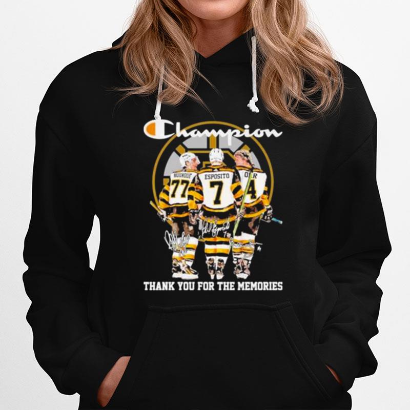 Boston Bruins Champions Thank You For The Memories Signatures Hoodie