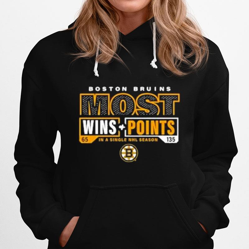 Boston Bruins Most Ever Nhl Wins And Points Hoodie