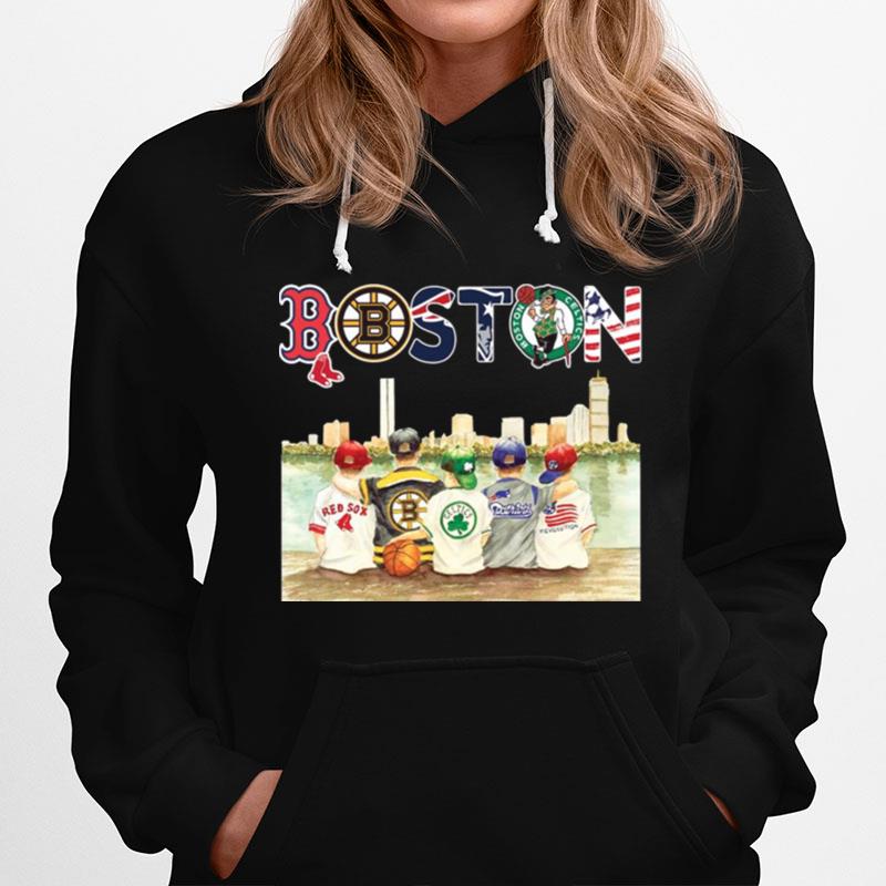 Boston Sport Teams Chibi With Red Sox Bruins Celtics Patriots And Revolution Hoodie