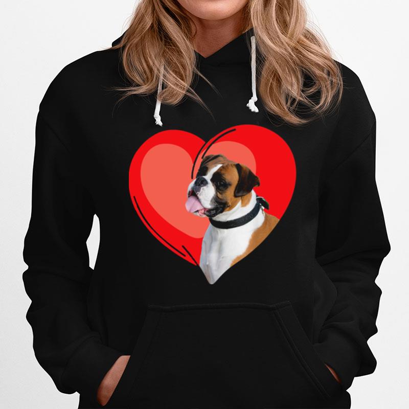 Boxer Dog Valentine Heart For Puppy And Animals Hoodie
