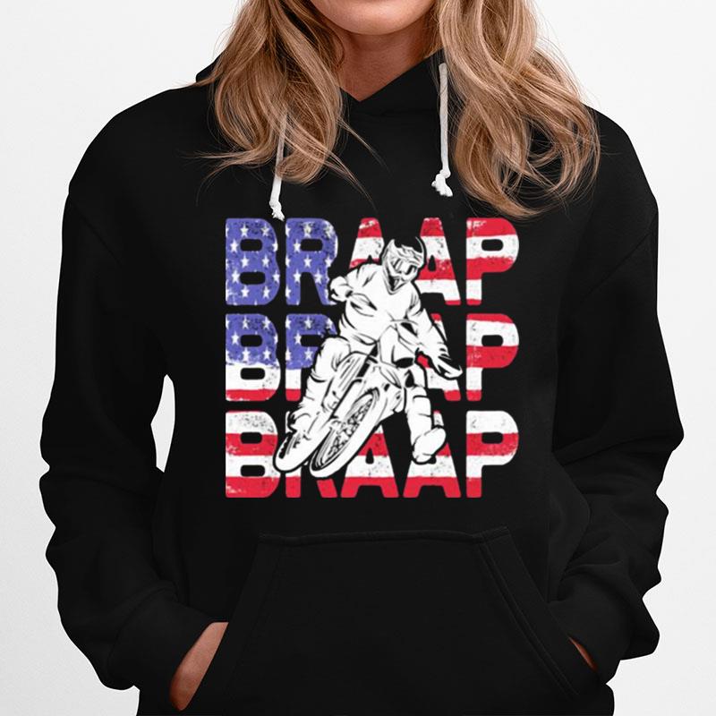 Braap Motocross American Flag Hoodie