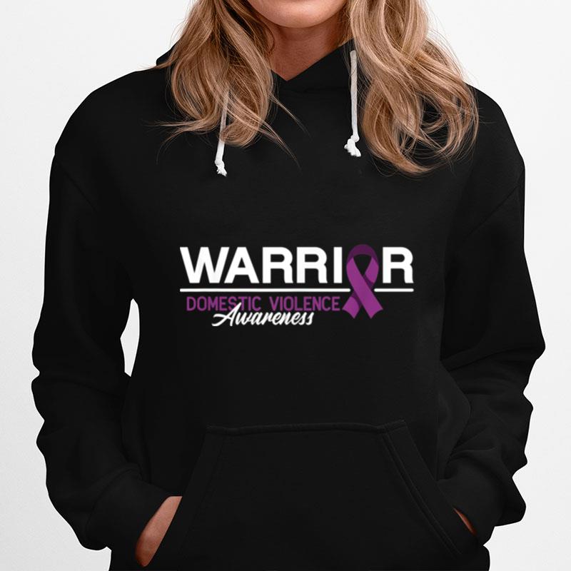 Brave Warrior I Domestic Violence Awareness I Purple Ribbon Hoodie