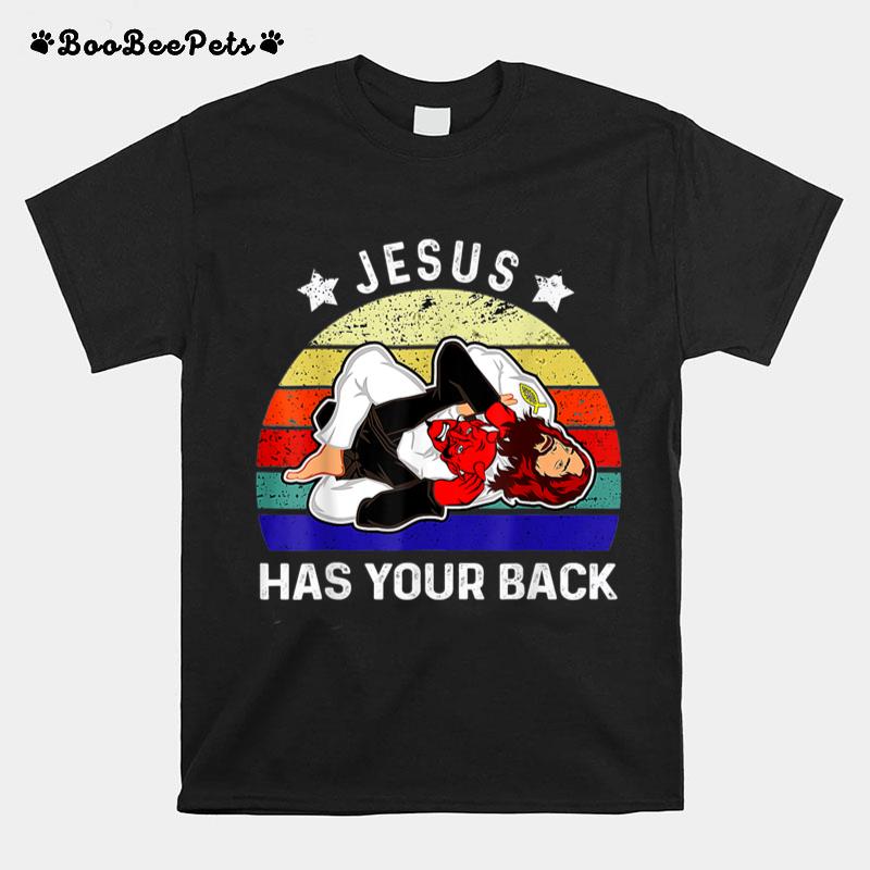 Brazilian Jiu Jitsu Jesus Jesus Has Your Back T-Shirt