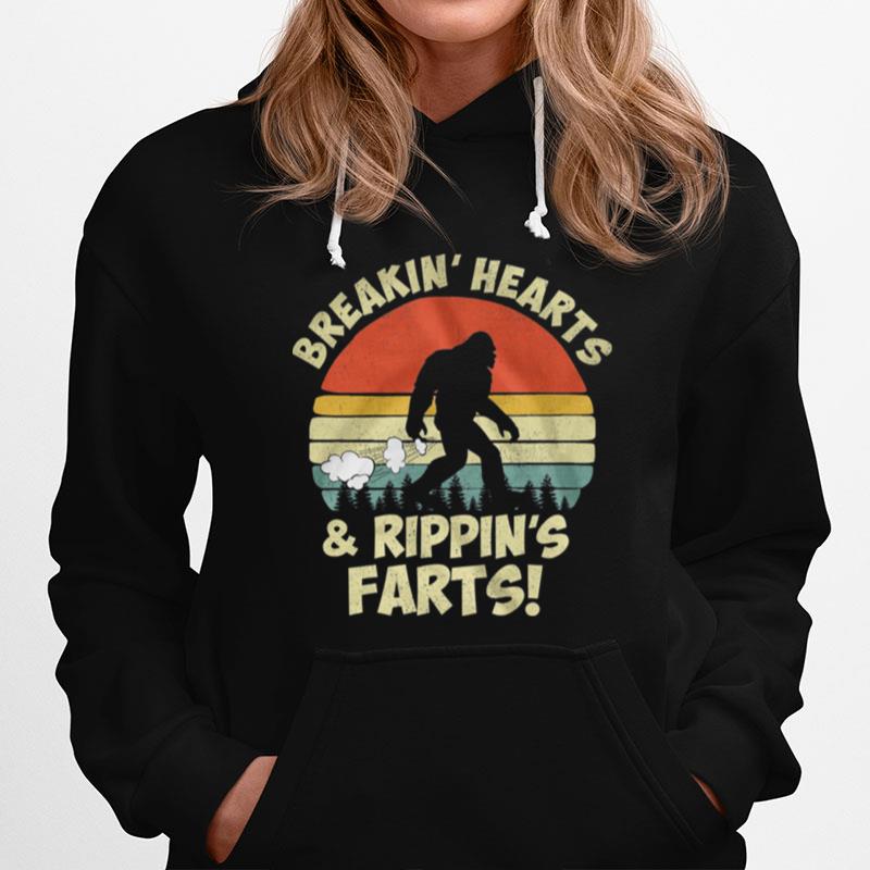 Breakin Hearts And Ripping Farts Vintage Retro Hoodie