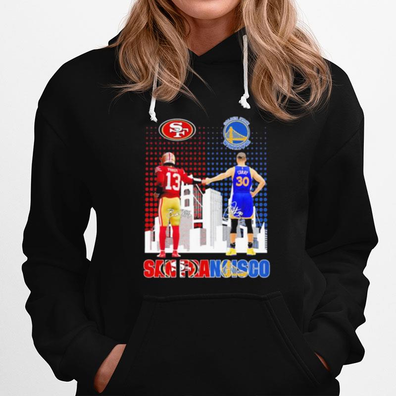 Brock Purdy And Stephen Curry San Francisco City Skyline Signatures Hoodie