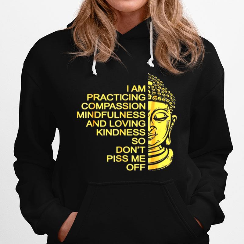 Buda I Am Practicing Compassion Mindfulness And Loving Kindness So Dont Piss Me Off Hoodie