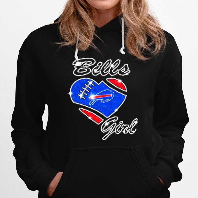 Buffalo Bills Girls Heart Diamond Hoodie