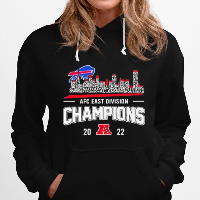 Buffalo Bills Players Names Skyline Afc East Division Champions 2022 Hoodie