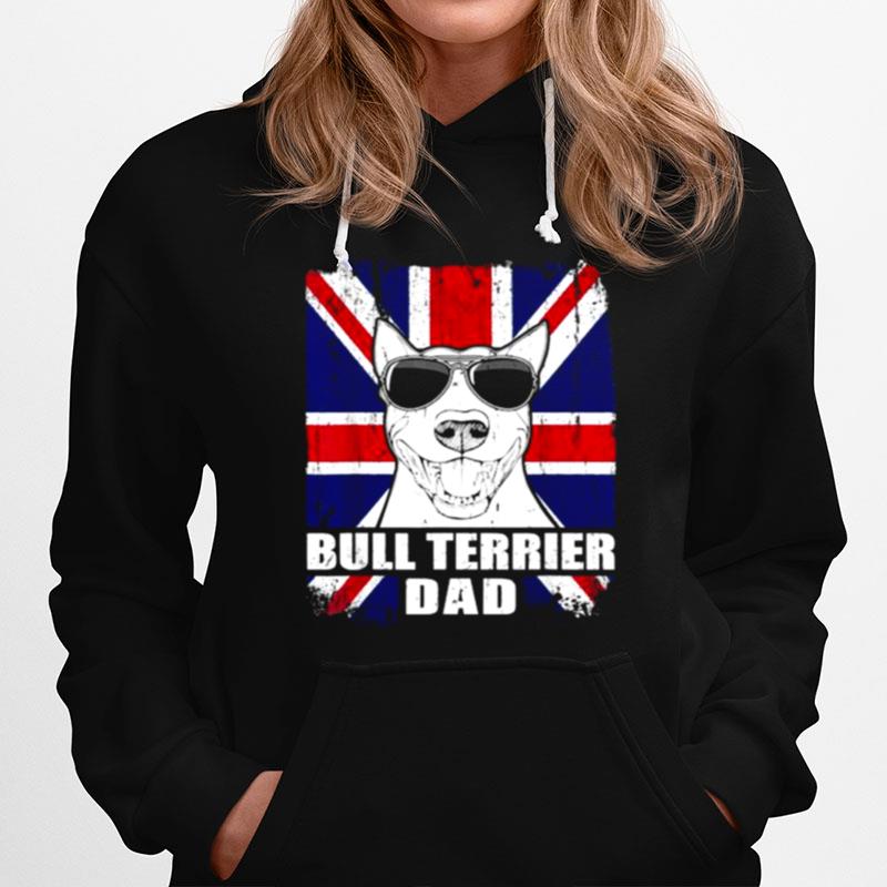 Bull Terrier Dad Cool Uk Flag Hoodie