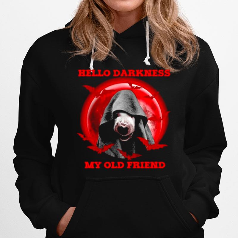 Bull Terrier Hello Darkness My Old Friend Hoodie