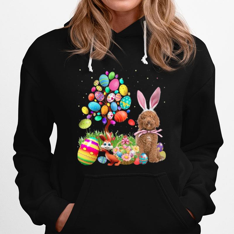 Bunny Labradoodle Dog And Bunny Happy Easter Eggs Hoodie